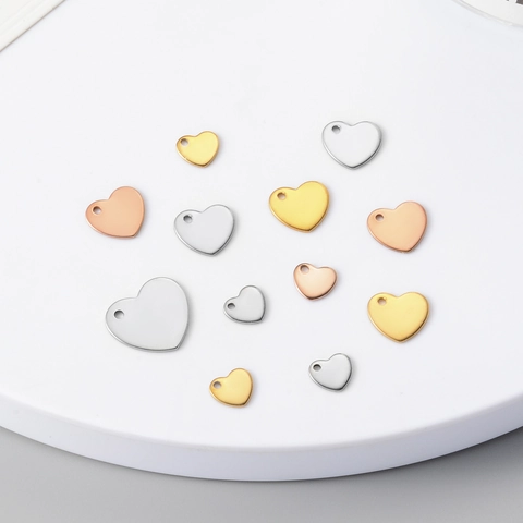 Edelstahl Herz Anhänger DIY Schmuckzubehör Polierte Liebe Charms Für Halskette Armband Herstellung Damen Accessoire