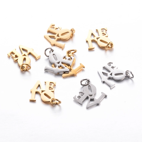 Colgantes de Letras Huecas LOVE de Acero Inoxidable para Hacer Joyas DIY para Collar Pulsera Fornituras de Joyería Accesorios