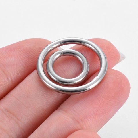 Stainless Steel Solid O Ring For DIY Jewelry Findings Bag Luggage Clothing Hardware Connection Accessories Silver Ring