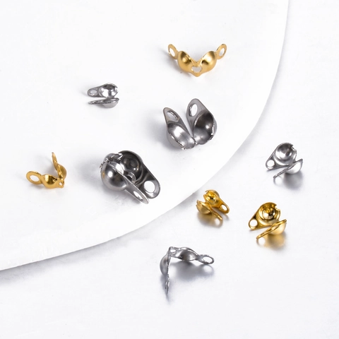 Stainless Steel Bead Tips Calottes End Clasps Connector For Jewelry Making DIY Necklace Bracelet Findings Accessories