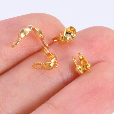Stainless Steel Bead Tips Calottes End Clasps Connector For Jewelry Making DIY Necklace Bracelet Findings Accessories