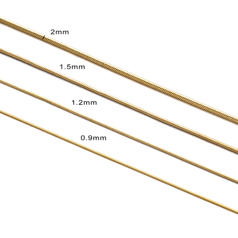 Stainless Steel Square Snake Chain Necklace Unisex Minimalist Metal Neck Chain Gold Silver Rose Gold Black Tone Accessory