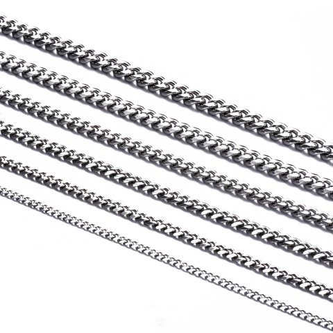 Stainless Steel Cuban Link Chain Necklace For Men Unisex Hip Hop Punk Heavy Curb Chain Gold Black Silver Fashion Jewelry Accessory