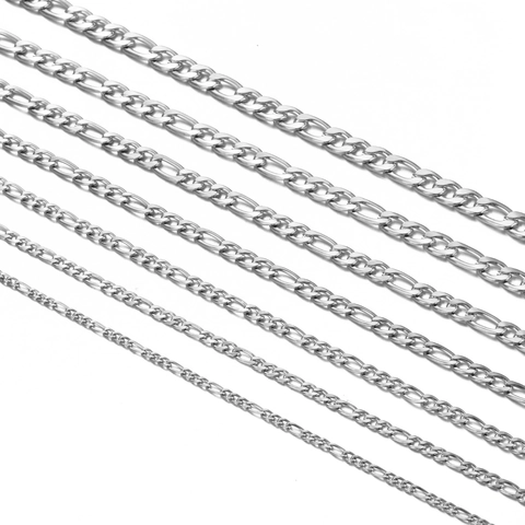 Stainless Steel Figaro Chain Necklace Hip Hop Unisex Gold Silver NK Link Chain Personalized Jewelry Fashion Accessory Gift