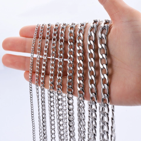 Hip Hop Stainless Steel Cuban Link Necklace For Men Women NK Chain Minimalist Punk Jewelry Geometric Polished Steel Necklace