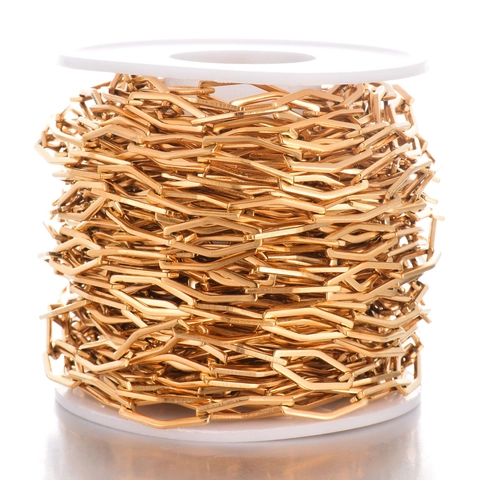 Stainless Steel Diamond Hollow Jewelry Chain For DIY Necklace Bracelet Making Gold Plated Geometric Fashion Link Accessory