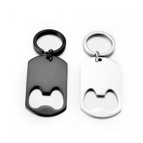 Stainless Steel Bottle Opener Keychain Polished Metal Key Ring For Men Women Portable Durable Opening Tool Gift