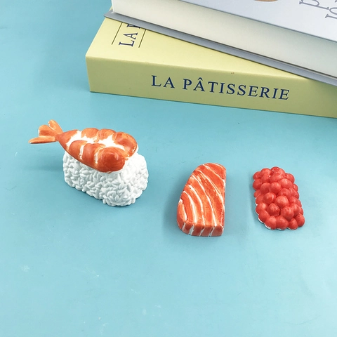 Juego de Moldes de Silicona para Sushi de Simulación DIY Hecho a Mano Salmón Huevas Camarón Fondant Chocolate Resina Cocina
