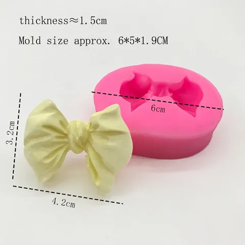 Bowknot Shaped Silicone Mold For Chocolate Fondant Cake Cookie DIY Decoration Flexible Food Grade Pink Baking Tool