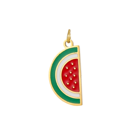 Stainless Steel Fruit Vegetable Enamel Pendants Charms Watermelon Banana Apple Carrot DIY Jewelry Making Accessories Gift
