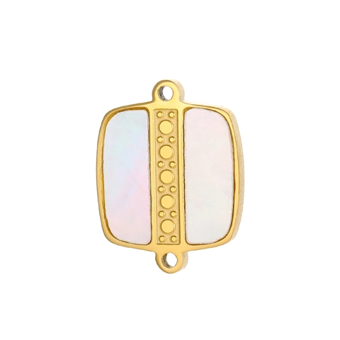 French Vintage Stainless Steel Pendant DIY Jewelry Accessory Mother Of Pearl Shell Pave Rhinestone Butterfly Flower Heart Round Smiley Face Charms For Women