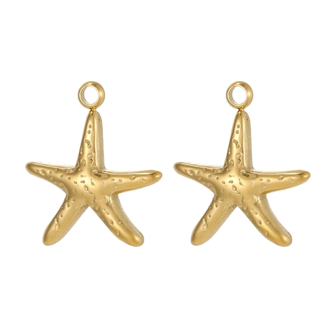 Stainless Steel Ocean Theme Starfish Seahorse Shell Pendant Only Without Chain For Necklace Bracelet DIY Jewelry Finding