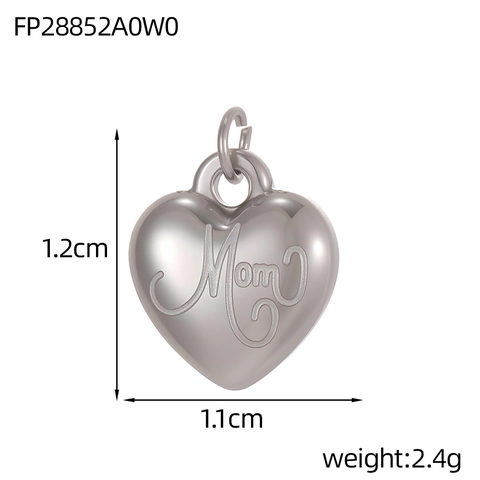 Vintage Stainless Steel Geometric Heart Pendants DIY Carved Letter Charms For Jewelry Making Women Fashion Accessories