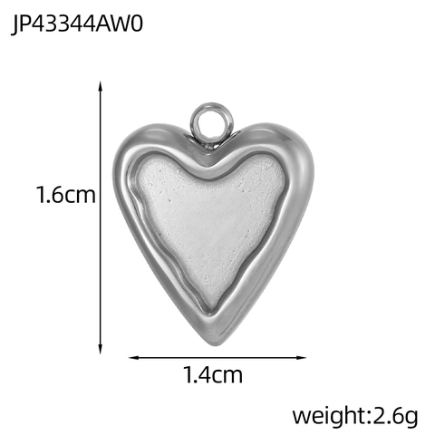 Stainless Steel DIY Pendant Heart Star Evil Eye Butterfly Rose Coin Charm Irregular Round Jewelry Accessories For Women Making