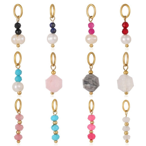 Roestvrij Staal DIY Hanger Zonder Ketting Elegant Kunstparel Natuursteen Sieraden Accessoires Franse Stijl Hanger Voor Ketting Oorbellen Vrouwen