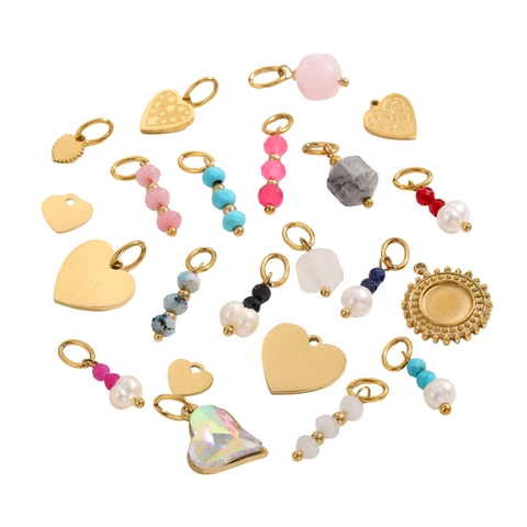 Roestvrij Staal DIY Hanger Zonder Ketting Elegant Kunstparel Natuursteen Sieraden Accessoires Franse Stijl Hanger Voor Ketting Oorbellen Vrouwen