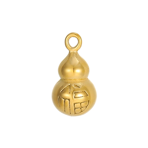 Stainless Steel Chinese Lucky Pendants Traditional Fu Character Gourd Ingot Charms For DIY Necklace Bracelet Making Jewelry