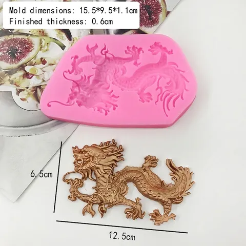 Chinese Dragon Totem Silicone Mold For New Year Cake Fondant Chocolate DIY Baking Tool Traditional Dragon Pattern Baking Mold