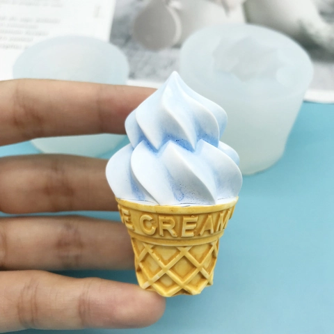 Eiswaffel Silikonform DIY 3D Geprägte Fondant Schokolade Kuchenform Kerze Gips Seife Backwerkzeug