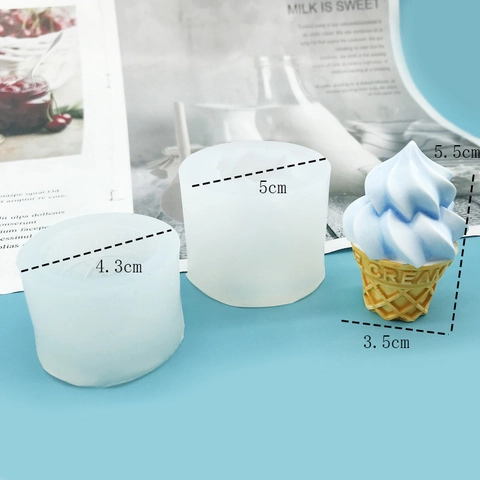 Eiswaffel Silikonform DIY 3D Geprägte Fondant Schokolade Kuchenform Kerze Gips Seife Backwerkzeug
