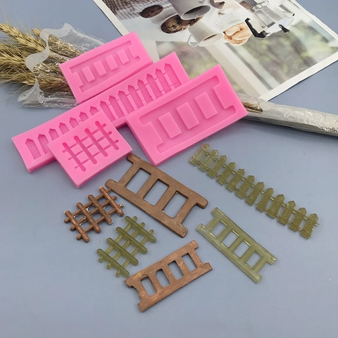 Moule à Gâteau en Silicone Échelle et Clôture pour DIY Fondant Chocolat Bonbons Résine Argile Outil de Cuisson Décoration de Gâteau