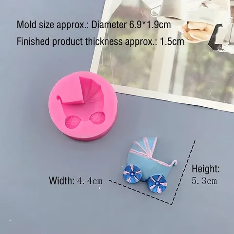 Stampo in Silicone a Forma di Vestiti per Neonati Scarpe Passeggino per Decorazione Torte Fondente Cioccolato Argilla Resina