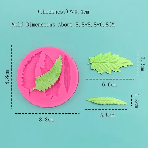 DIY Blatt Silikon Fondant Form Backwerkzeug Für Schokoladenkuchen Dekoration Handgemachte Seife Ton Handwerk Pflanzenmuster Rosa