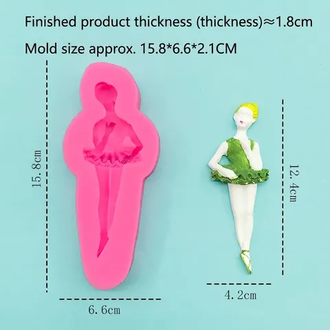 Moule en Silicone de Fille de Ballet Danseuse pour Décoration de Gâteau Fondant Chocolat DIY Artisanat Résine Argile
