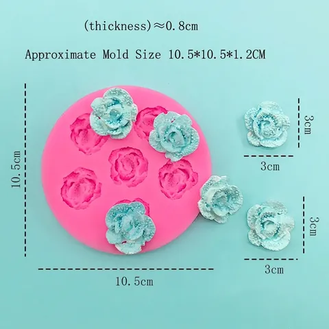 6 Loch Rosenblüte Silikonform Für Kuchendekoration Schokolade Seife DIY Backwerkzeuge Rosa Runde Handgefertigte Form