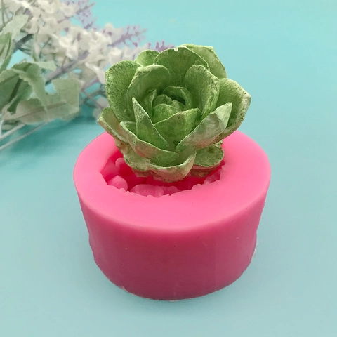 3D Sukkulenten Lotus Silikonform Für DIY Schokoladenkuchen Mousse Dessert Aromatherapie Kerze Gips Seife Herstellung Werkzeug