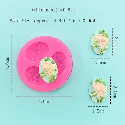 3-Loch Pfingstrose Rose Blume Silikonform Für DIY Schmuck Fondant Kuchen Schokolade Kekse Handgemachte Handwerk Backform Rosa