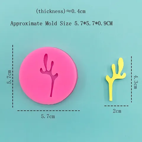 Weihnachten Elchgeweih Silikonform Runde Zweigform Für DIY Schokolade Fondant Kuchendekoration Backwerkzeuge Rosa
