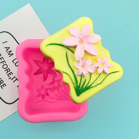 Narzissen Blumenform Silikonform Für DIY Handgefertigte Kerze Seife Gips Aromatherapie Backen Werkzeug Rosa 3D Blumenform