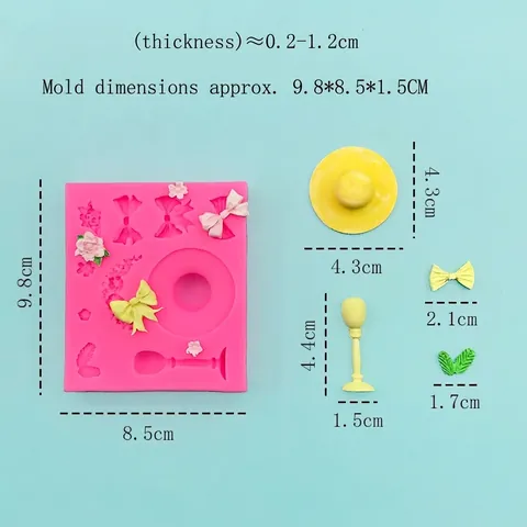 Stampo in Silicone a Forma di Fiocco Rosa Fiore Foglia per Decorazione Torta Fondente Cioccolato Strumento da Forno Artigianale