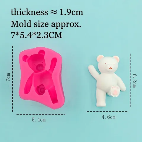 Bär Silikonform Für Handgefertigte Schokolade Fondant Tortendekoration DIY Gips Anhänger Harz Tierform Backform