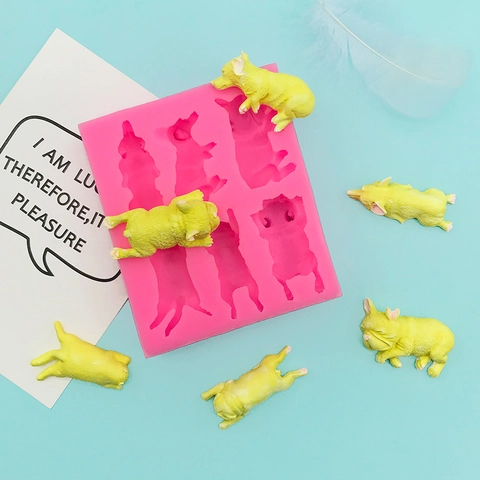 Puppy Dog Shape Silicone Mold For DIY Chocolate Fondant Cake Decoration Sleeping Dog Baking Tool Silicone Mold