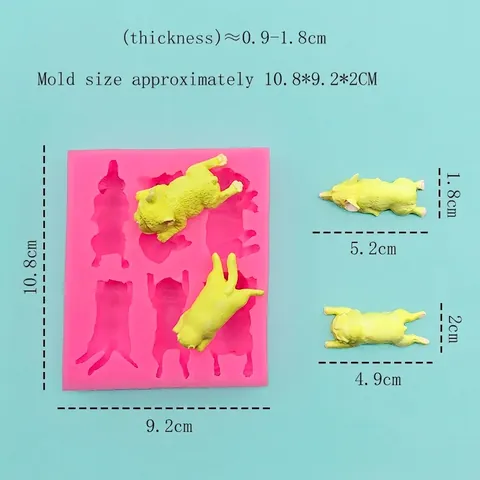 Puppy Dog Shape Silicone Mold For DIY Chocolate Fondant Cake Decoration Sleeping Dog Baking Tool Silicone Mold