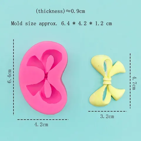 Bowknot Silicone Mold DIY Chocolate Fondant Cake Cookie Mold Decoration Baking Tool Flexible Pink Silicone Craft Mold
