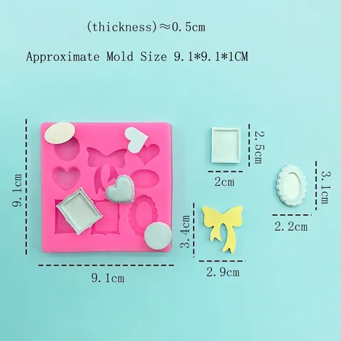 Molde de Silicona DIY Macaron Corazón Lazo Marco Retro Para Decoración de Pasteles Chocolate Fondant Resina Yeso Herramientas Rosa