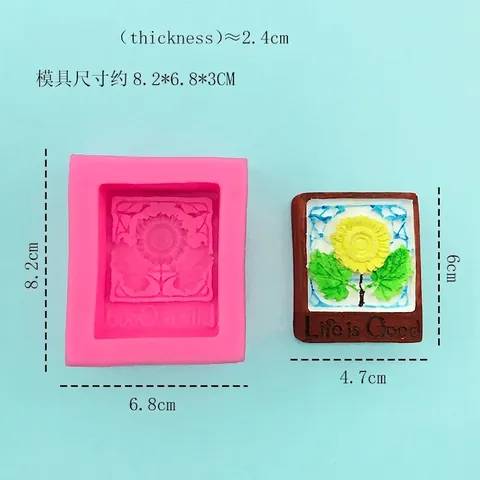 3D Sunflower Life Is Good Silicone Mold For Cake Decorating Handmade Soap Plaster DIY Crafting Relief Flower Mold
