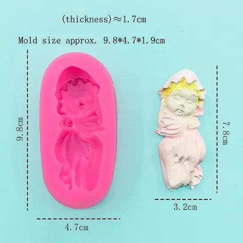 3D Schlafendes Baby Silikonform Für DIY Handgemachte Seife Harz Gips Backen Kuchen Dekorieren Werkzeug Engel Baby Form