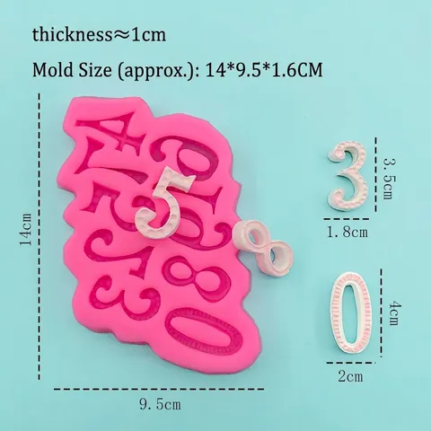 Moule En Silicone Chiffres 0-9 Pour Gâteau Chocolat Fondant Outil De Décoration De Boulangerie Rose Flexible