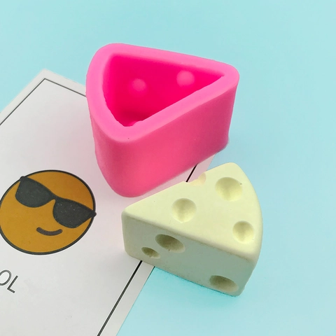 3D Triangle Cheese Silicone Mold For Cake Mousse Dessert DIY Soap Candle Making Tool Cartoon Cheese Shape Baking Mold