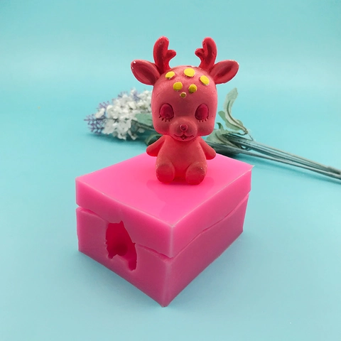 3D Sika-Hirsch Silikonform Für DIY Kuchen Fondant Schokolade Gips Harz Handwerk Süße Rentierform Dekorative Backwerkzeug