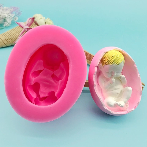 Baby In Eierschale Silikonform DIY Fondant Tortendekoration Werkzeug Für Schokolade Gips Kerze Handgemachte Seifenform