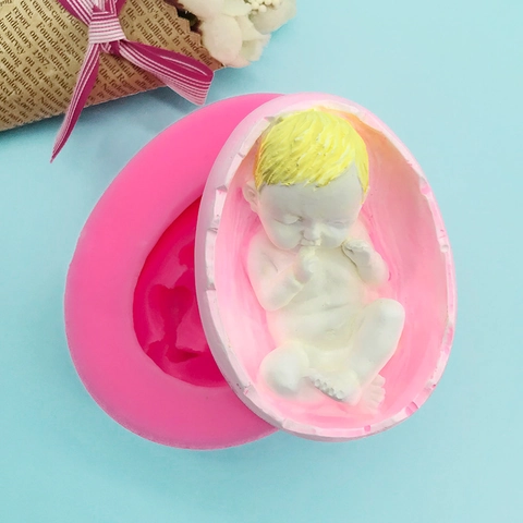 Baby In Eierschale Silikonform DIY Fondant Tortendekoration Werkzeug Für Schokolade Gips Kerze Handgemachte Seifenform