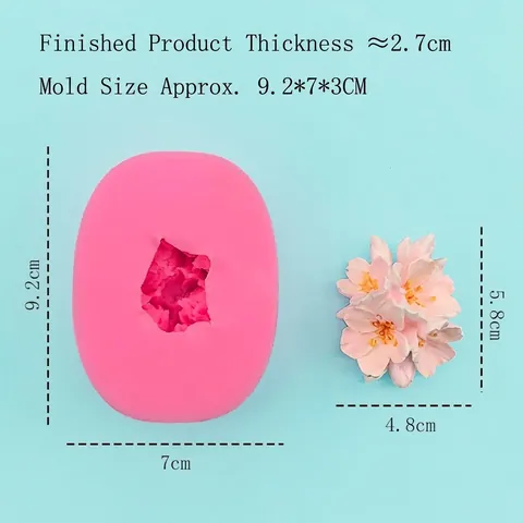 3D Sakura Flower Silicone Mold For Fondant Cake Decoration DIY Cherry Blossom Candle Soap Crafting Baking Tool Pink
