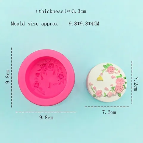 DIY Rose Schmetterling Silikonform Für Kuchen Backen Seife Gips Harz Handwerk Rund Blume Relief Form Handgemacht Backen Werkzeug