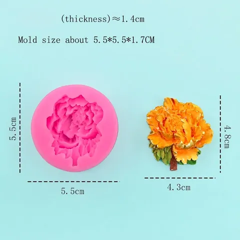 Stampo in Silicone a Forma di Fiore di Peonia 3D per Decorazione Torte Rosa Floreale Cioccolato Fondente Sapone Candele Aromaterapia Fai Da Te