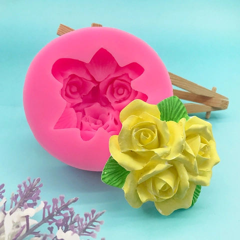 3D Rose Flower Silicone Mold DIY Baking Cake Chocolate Mold For Scented Stone Plaster Handmade Soap Resin Craft Tools